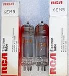Tightly Matched Pair 6EM5 Rca Nos Black Plates Vacuum Tubes. B&k 747B Tested. Fixed Price $19.95.