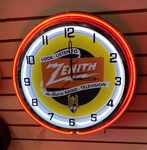 Vintage Zenith Radio Television Look Listen Metal Double Ring Neon Clock. Fixed Price $195.95.