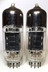 Platinum Pair Of Balanced Raytheon 6414 Tubes Black Plates 3-MICA Best VERSION#3. Fixed Price $48.00.