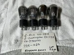 4 Antique RCA-UX-112-A Globe Tubes Matched CX-112A-A TV-7 Tested 99-102%. Fixed Price $110.00.
