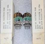 Matched Pair 5670 Sylvania Nos Vacuum Tubes, TV-7D Tested -will Combine Shipping. Fixed Price $44.95.
