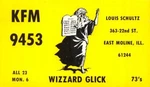 East Moline, Illinois Qsl Cb Radio Wizzard Glick Louis Schultz Postcard. Fixed Price $6.94.
