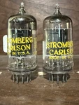 Strongberg Carlson Rca 5965 Black Plate Tubes, Matched Pair, Tested 12AV7. Fixed Price $45.00.