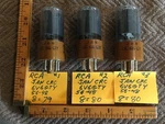 Matched Of 3 Rca Jan CRC-6V6-GTY Smoked Glass Brown Base Tubes, 56-48 Dates. Fixed Price $125.00.