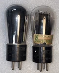 Pair Silvertone 112A Engraved Base Globe Vacuum Tubes Amplitrex Tested Nos. Fixed Price $50.00.