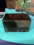 Antique Silver Tone Vintage Tube Radio For Parts Not Working. Fixed Price $98.00.