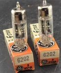 Nos Tested Pair 6202/6X4WA Ge Five Star Audio Amplifier Rectifier Tubes. Fixed Price $42.00.