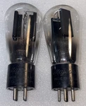 Pair Majestic Type 80 Globe Tubes Engraved Base With Rare Cup Getter Tested Strg. Fixed Price $225.00.