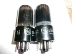 2 Ge 6V6GT Black Plate Vacuum Tubes. Fixed Price $45.00.