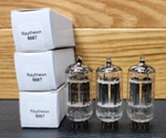 3-RAYTHEON Jrp 5687WA Vacuum Tubes Amplitrex Tested Black Plates LOC.1A. Fixed Price $74.99.