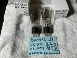 Matched Pair U.s. Navy UX-281 Globe Tubes Rectifier Duovac 381 Type Engraved. Fixed Price $89.99.