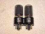 2 X 6V6GT Rca Tubes*smoked Glass*super Strong Matched (3%) PAIR*#7. Fixed Price $75.00.