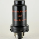 (1) Tested National Electronics 6C5 Tube Medium Mu Triode Black Metal (b). Fixed Price $9.95.