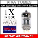 Brand New Tung-sol Reissue Gold Pin 12AX7 ECC83 Gain Tested Vacuum Tube. Fixed Price $49.00.