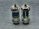 Matched Pair Sylvania 5963 12AU7 Tubes Gray Plates Codes 1958 Tests Nos. Fixed Price $34.99.