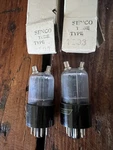 Matched Pair 7193 / 2C22 Vacuum Tubes Dual Triode Top Cap Sylvania Senco Nos. Fixed Price $79.00.