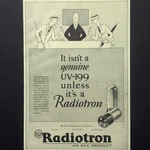 Rca Radiotron UV-199 Vacuum Tube Equipment 1925 Vtg Print. Fixed Price $12.99.