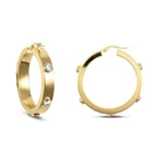 9CT Gold Jewelco London Cz Square Tube 6MM Hoop Earrings 34MM. Fixed Price $1634.99.