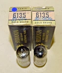Pair, Sylvania Type 6135 Gold Brand Radio/audio Tubes, Nos, Ruggedized 6C4. Fixed Price $20.00.