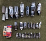 Lot Of 23 Rca, Silvertone, Ge, Sylvania, Rad-tel Tubes +tube Covers. Fixed Price $45.00.