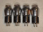 4 X #26 Cunningham/radiotron Tubes *close Testing Quad*hot Stamped BASES*#1. Fixed Price $49.99.