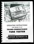 Superior TV12 TV-12 Tube Tester Operating Manual With Data. Fixed Price $13.99.
