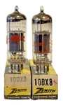 Pair Of 10DX8 Zenith Vacuum Tube - Nos/nib Tested Good On Hickok 539B. Fixed Price $10.75.