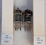 Pair 5687 Ibm Tung-sol Black Plate Vacuum Tubes, TV-7D Tested Will Combine Ship. Fixed Price $19.95.
