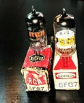 Lot Of 2 6FG7A Rca And Raytheon Dual Triode Vacuum Tubes Tested. Fixed Price $13.90.