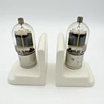 Vtg Artisan Raytheon 4B31 Military Half-wave Vacuum Tube Porcelain Book Ends. Fixed Price $39.75.