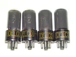 4 X 6V6GT Sylvania/delco Tubes *smoked Glass*super Strong Matched Quad *#11. Fixed Price $120.00.