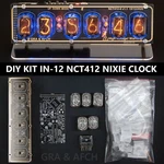 IN-12 Kit Nixie Tube Clock Gold Acrylic Stand Temp F/c With Options Black Board. Fixed Price $139.95.