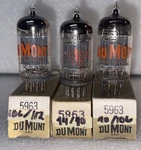 Dumont 5963 12AU7 Long Grey Plate Vacuum Tubes New In Box TV7 Nos. Fixed Price $25.00.