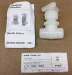 George Fischer 155.522.554 Globe Body Needle Valve 1/4" Fpt Pvdf New In Pkg. Fixed Price $200.00.