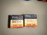 Philco Type 35Y4 Vacuum Tubes, Qty 2, Nos. Test Good. Fixed Price $12.00.