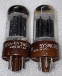 Pair Ge 6087 Usn 5Y3GTB Mil Spec Rectifier Tubes Tested Strong #1. Fixed Price $30.00.