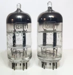 Pair Of Matched & Balanced Early Tung-sol 12AV7 5965 Short Black Plate Tubes. Fixed Price $30.00.