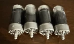 Nos Match Quad Sylvania 7C5 Tall Gray Glass Grailtone Chrome Top Loktal 6V6. Fixed Price $150.00.