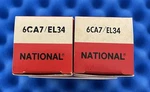 Two Siemens National 6CA7 EL34 Tubes /amplitrex Tested Dimples 1980'S. Fixed Price $189.00.