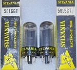 Matched Pair 50L6GT Sylvania Nos Smoked Glass Vacuum Tubes TV-7D Tested. Fixed Price $19.95.