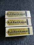 3 Vintage Realistic Lifetime Electron Tubes Gold Clad Radio Tv Glass Vacuum. Fixed Price $21.00.