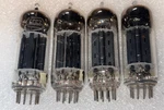 4- Cbs 6CG7 6FQ7 Black Plate D-getter Tubes TV7 Tested Strong Nos Worn Labels. Fixed Price $70.00.