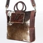 Ad American Darling Western Hand-tooled Floral Cowhide Tote Bag Buck Stitched. Fixed Price $72.00.