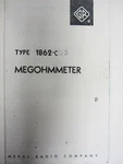 General Radio Type 1862-CS3 Megohmmeter Manual. Fixed Price $19.99.