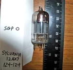 Strong Sylvania Short Gray Plate Getter 12AX7 ECC83 Tube - 124/124. Fixed Price $29.99.