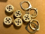 5 Vintage National 4-PIN Ceramic Tube Sockets W/ Metal Mounting Plates (qty). Fixed Price $50.00.