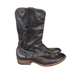 Frye 87687 Carson Mens 9.5 D Brown Leather Western Cowboy Pull Boots. Fixed Price $80.31.