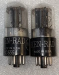 Matched Pair Ken-rad 6SL7GT VT-229 Round Plate Vacuum Tubes Amplitrex Test Nos. Fixed Price $75.00.