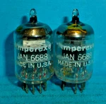2 Amperex Jan 6688 E180F Tubes Tested. Fixed Price $14.95.