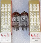 Closely Matched Pair 12AV7 Cei By Ge Nos Vacuum Tubes, B&k 747B Tested. Fixed Price $14.95.